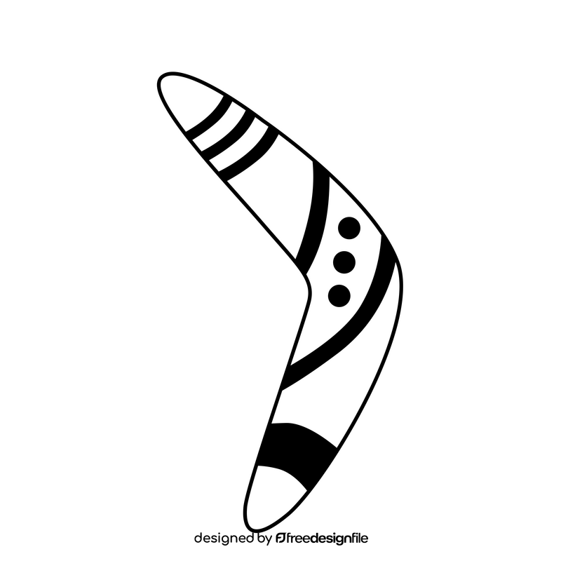 Boomerang black and white clipart