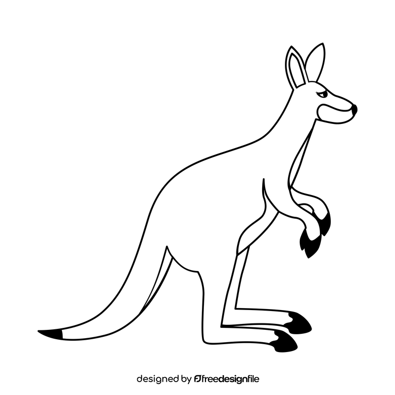 Kangaroo Clip Art Black And White