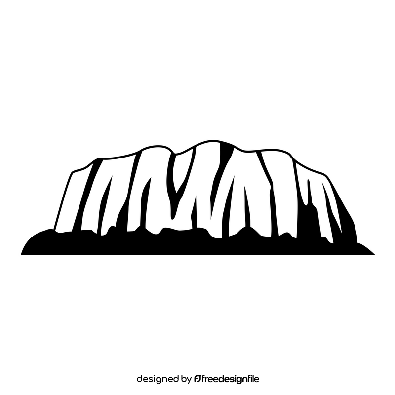 Uluru ayers rock black and white clipart