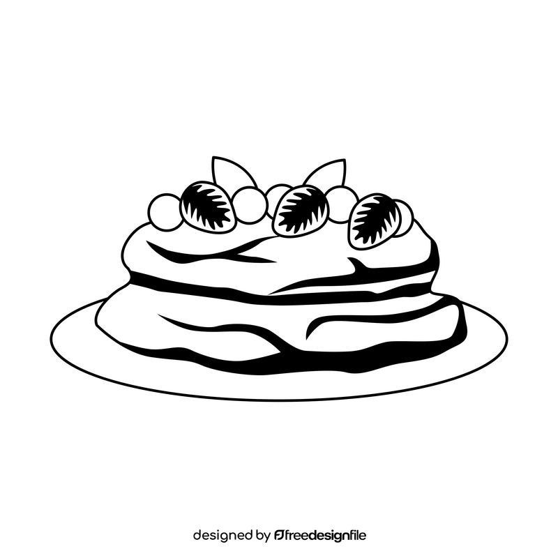 Pavlova cake black and white clipart