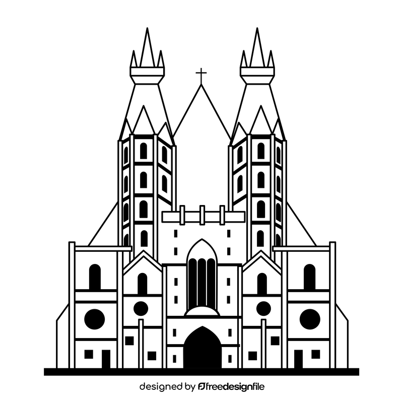 St Stephen Cathedral black and white clipart