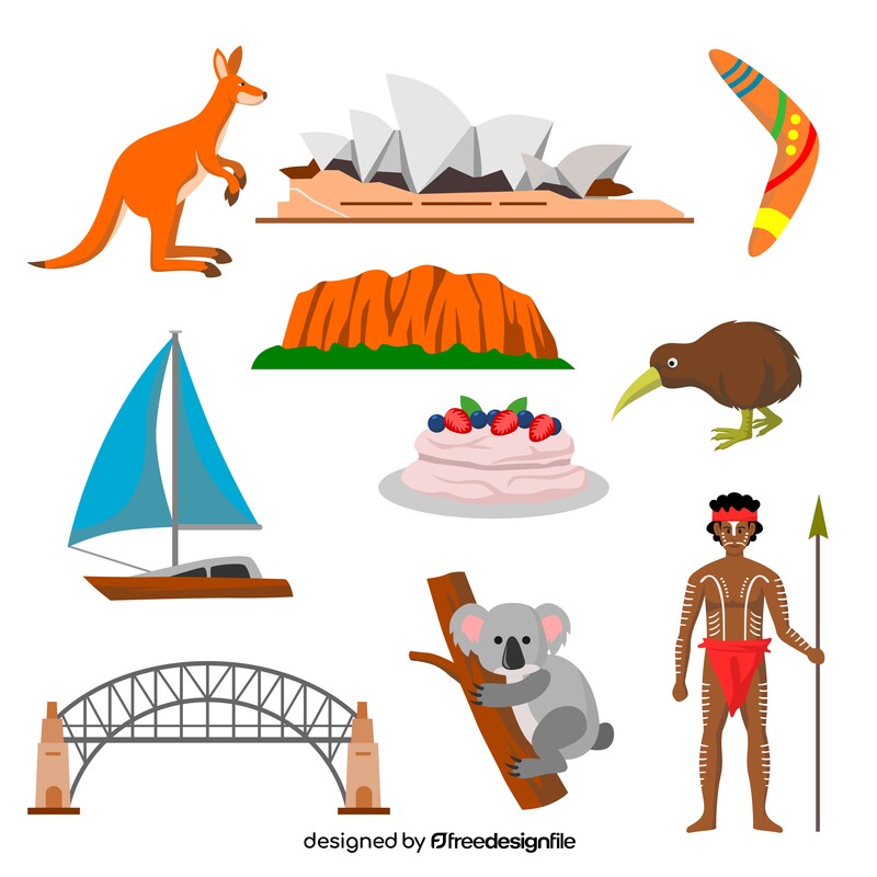 Australia traditional symbols vector