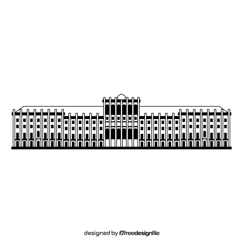 Schonbrunn Palace black and white clipart