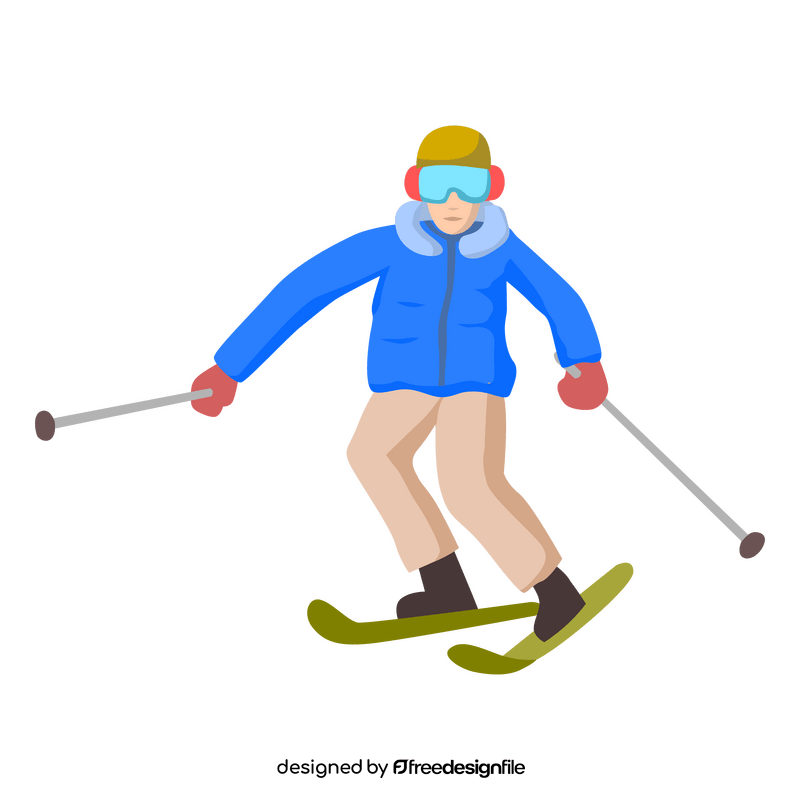Ice skiing clipart