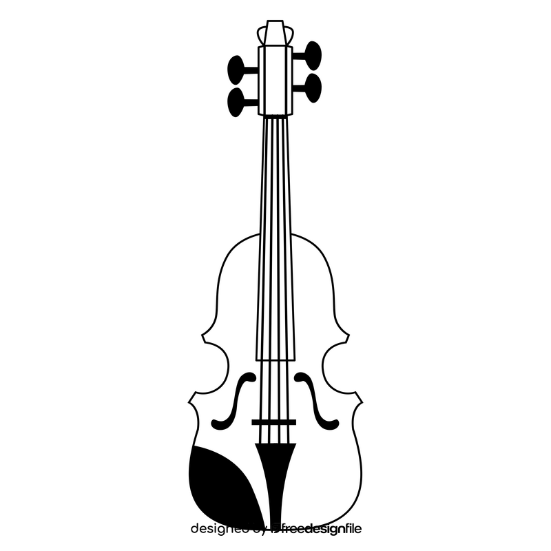Violin black and white clipart