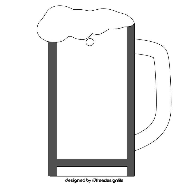 Beer mug black and white clipart