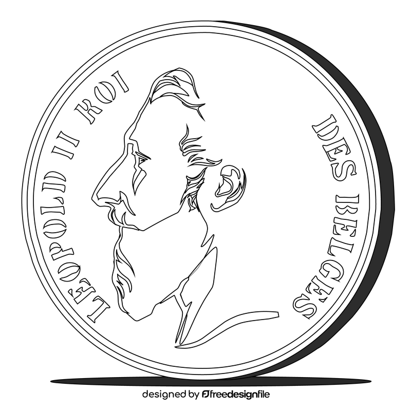 Coin black and white clipart