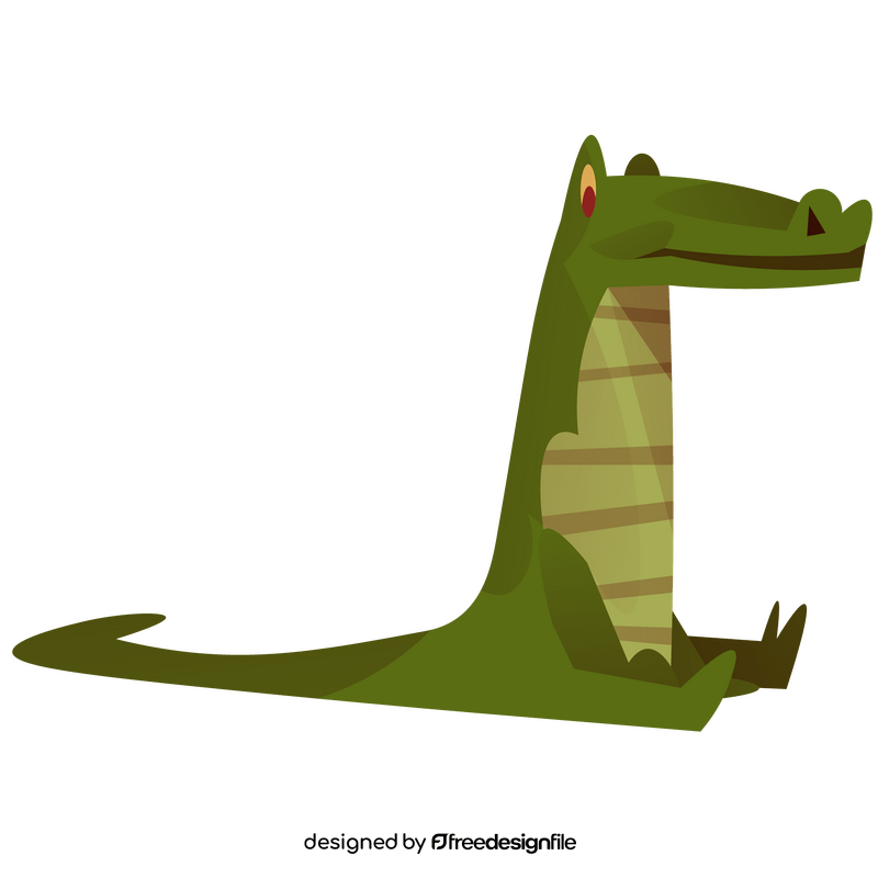 Cute cartoon alligator sitting clipart