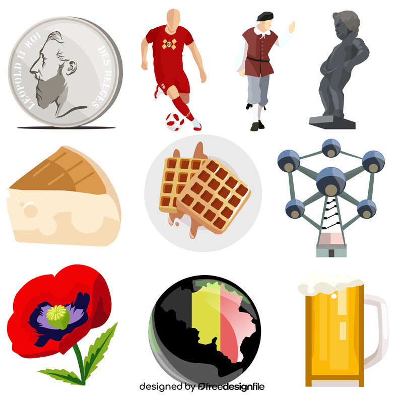 Belgium traditional symbols vector