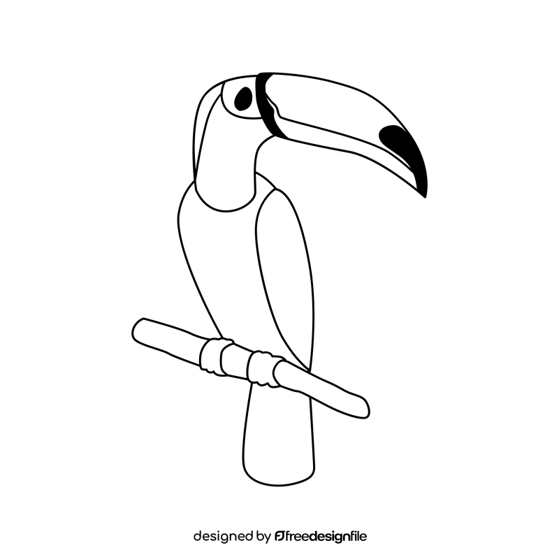 Toco toucan black and white clipart