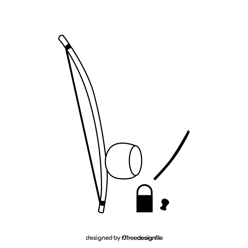 Berimbau black and white clipart