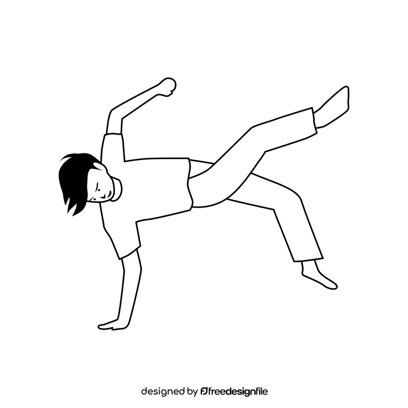 Capoeira black and white clipart
