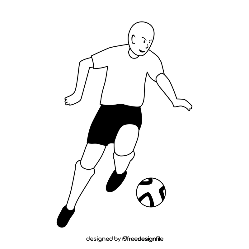 Brazil football soccer national team player black and white clipart