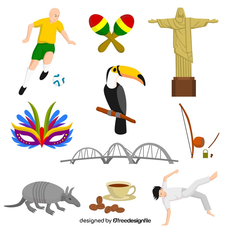 Brazil traditional symbols vector