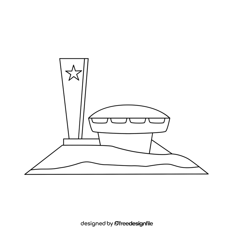 Buzludzha black and white clipart