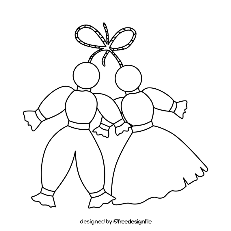 Martenitsa black and white clipart