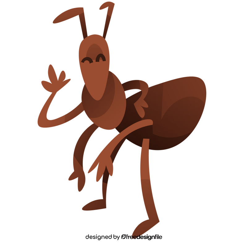 Cute cartoon ant greetings clipart