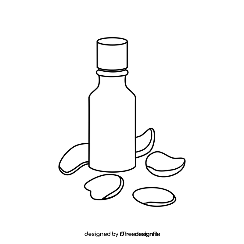Bulgarian rose otto essential oil black and white clipart