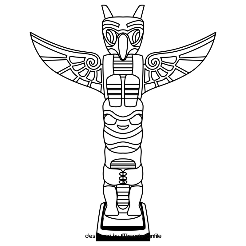 Totem black and white clipart vector free download