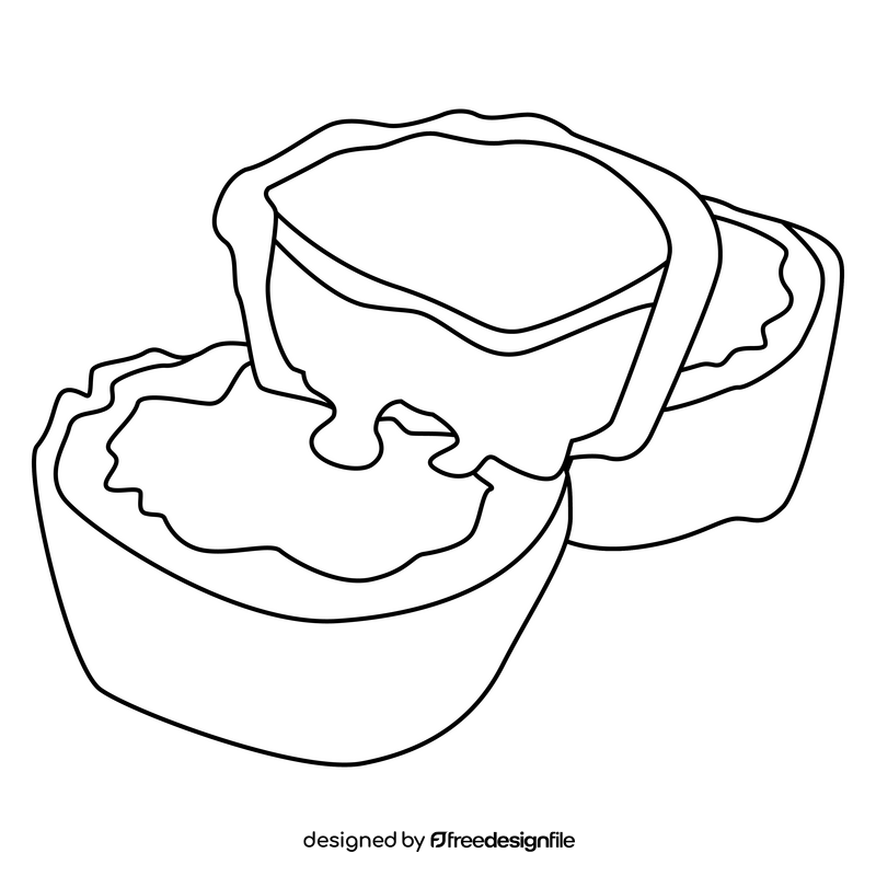 Butter tart black and white clipart