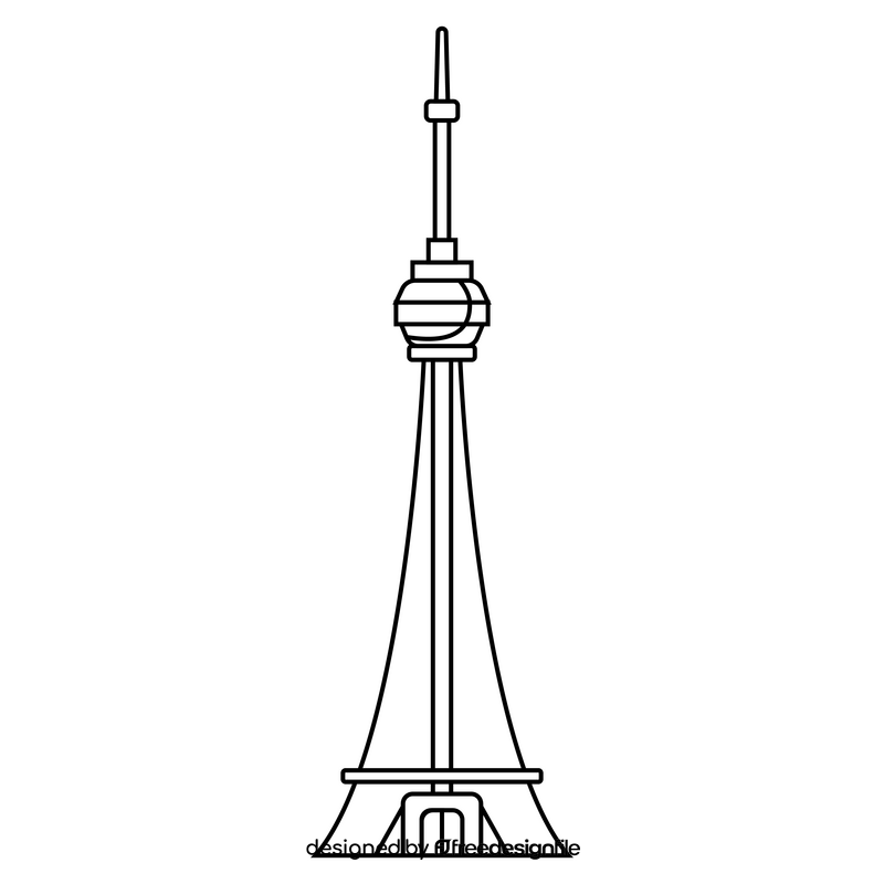 Canada Cn Tower black and white clipart