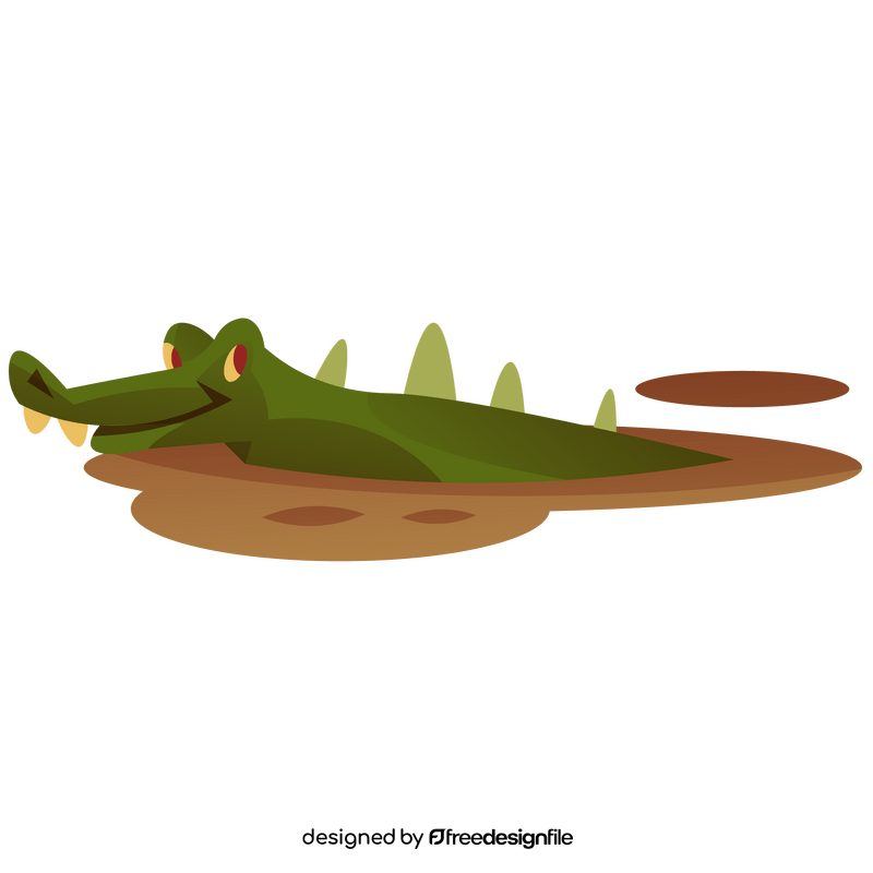 Alligator swimming in the lake clipart