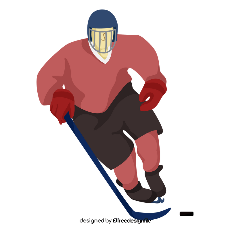 Ice hockey player clipart
