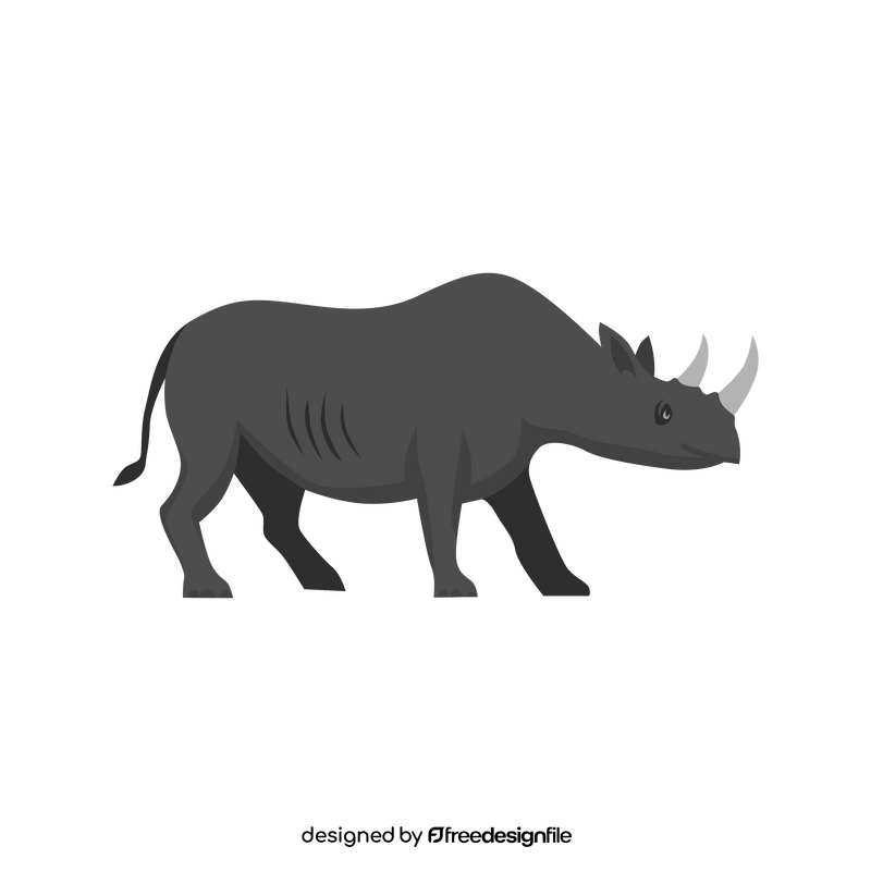 Black rhinoceros clipart