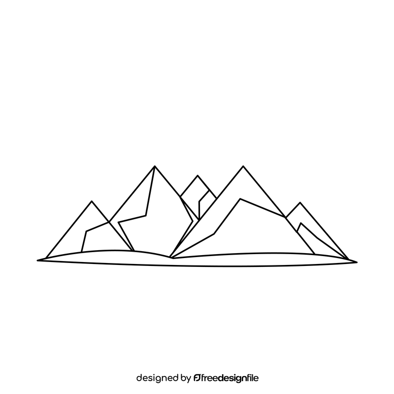 Andes mountains black and white clipart