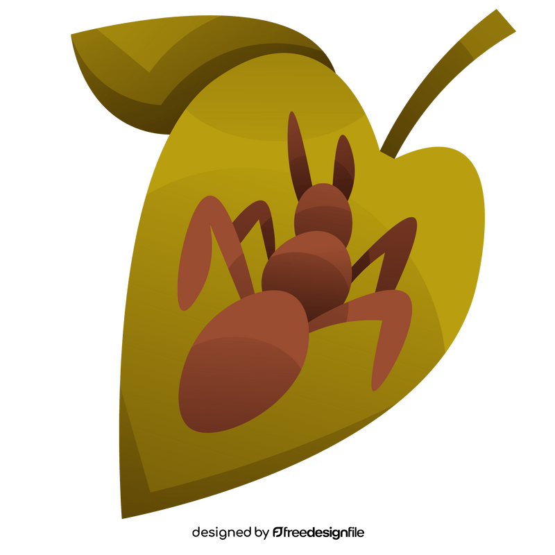 Ant on the leaf clipart