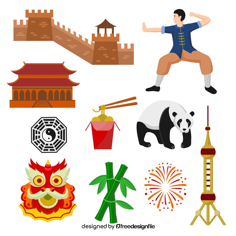China traditional symbols vector
