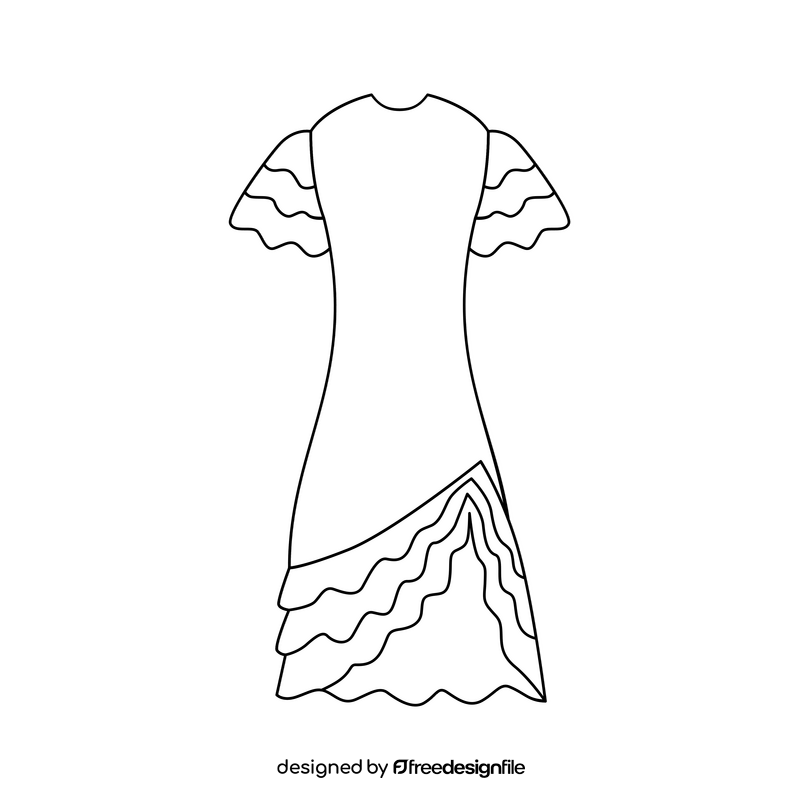 Rumba dress black and white clipart