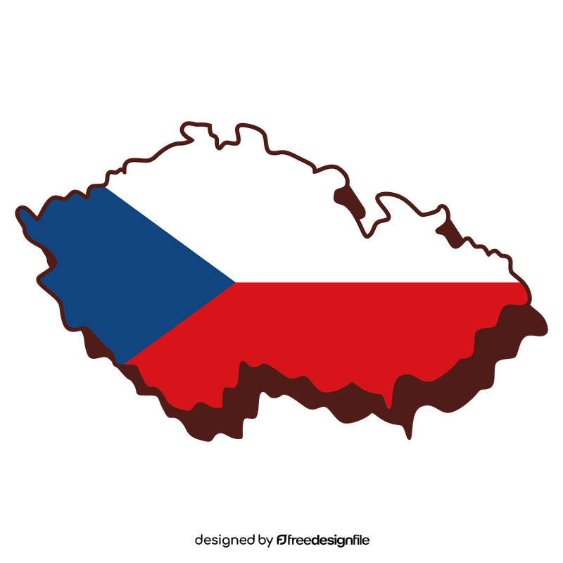 Czech Republic flag map clipart