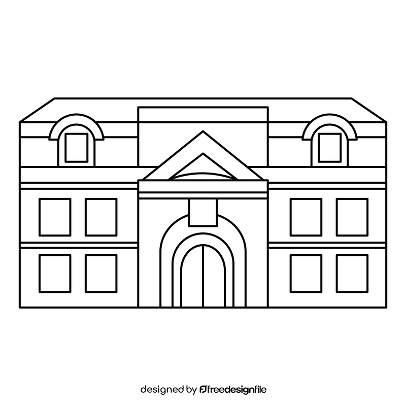 Konarovice building black and white clipart