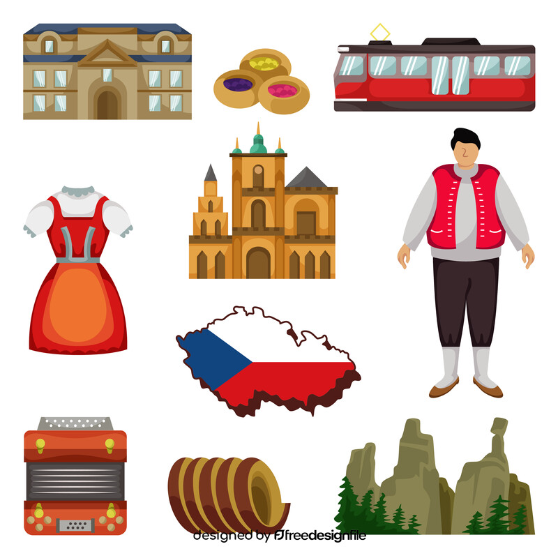 Czech Republic traditional symbols vector