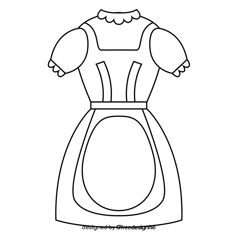 Czech traditional dress black and white clipart