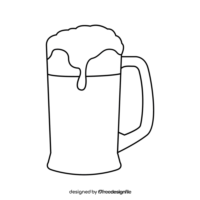 Beer glass black and white clipart