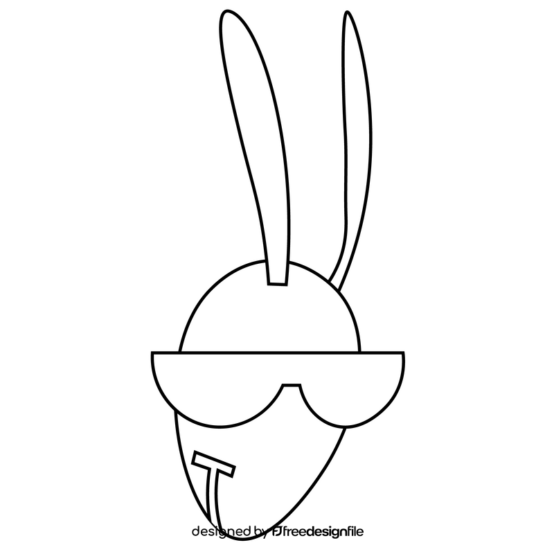 Ant with sunglasses black and white clipart