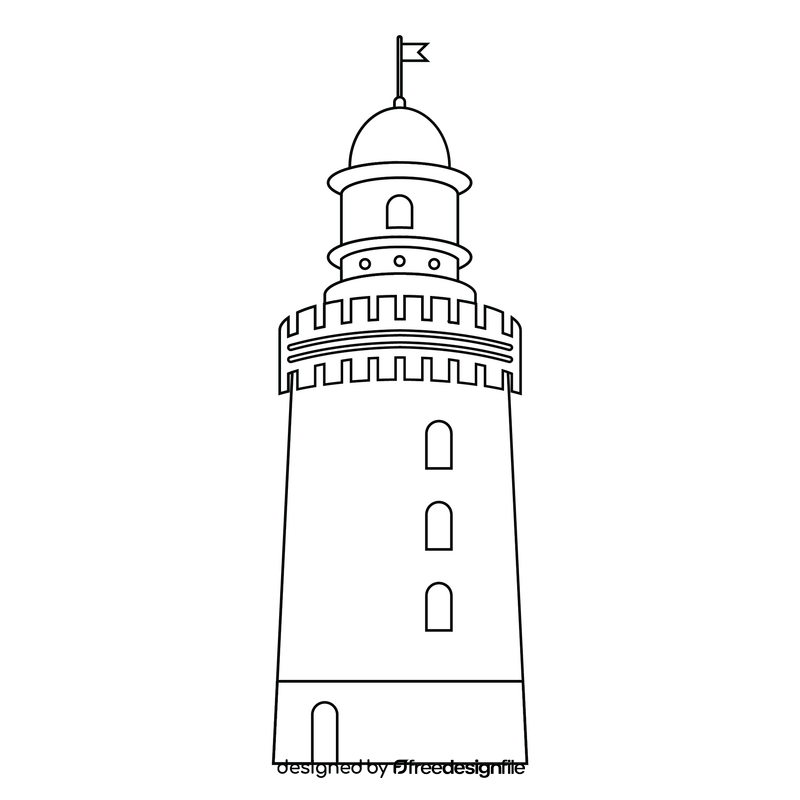 Denmark lighthouse black and white clipart
