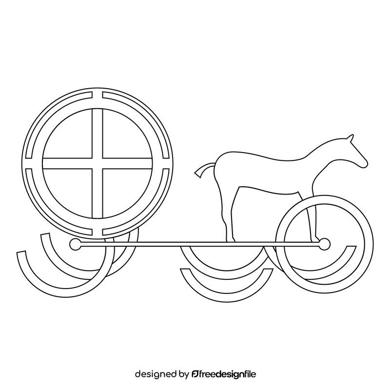 Trundholm sun chariot black and white clipart