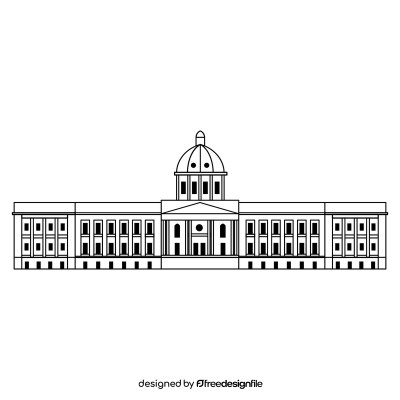 Palacio Nacional Dominicano black and white clipart
