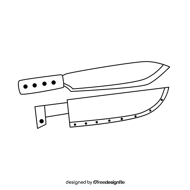 Machete dominicano black and white clipart