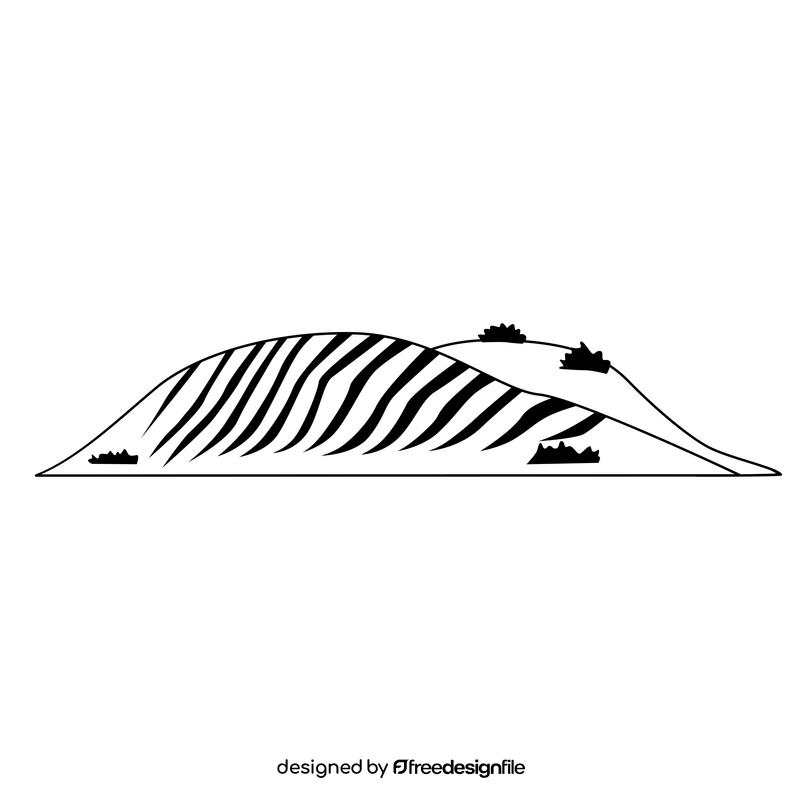 Sand dunes of Bani black and white clipart