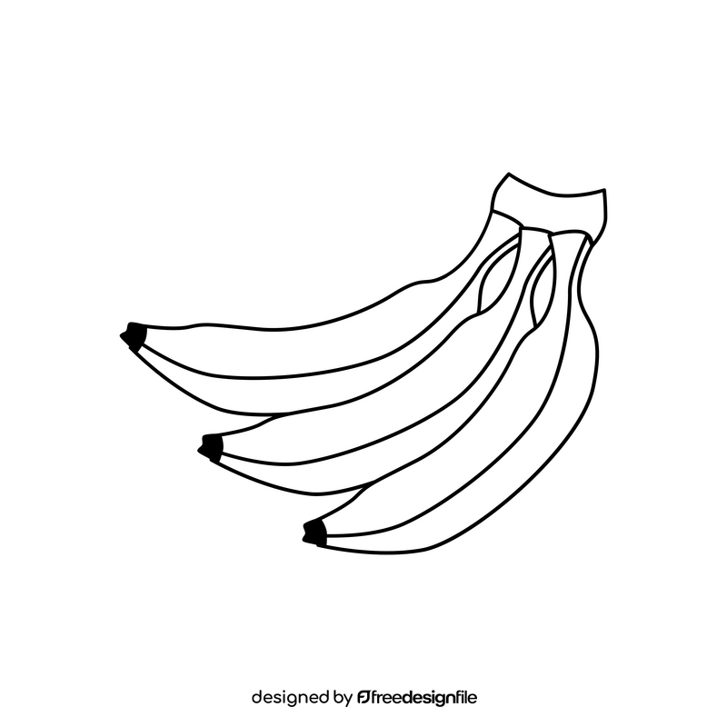 Banana fruit black and white clipart