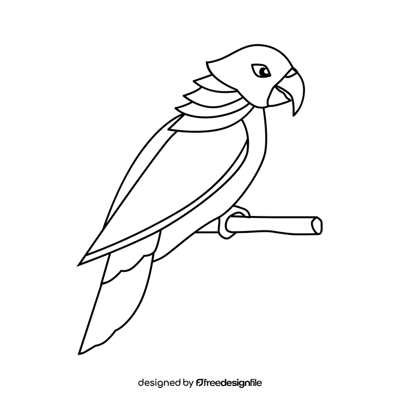 Sisserou parrot, imperial amazon black and white clipart