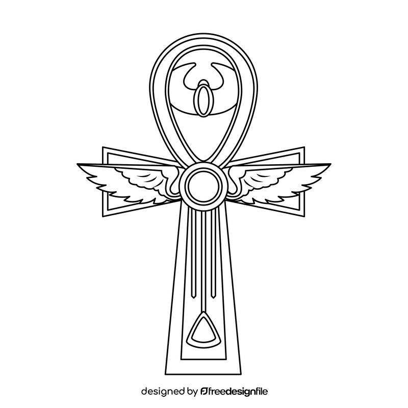 Egypt ankh black and white clipart