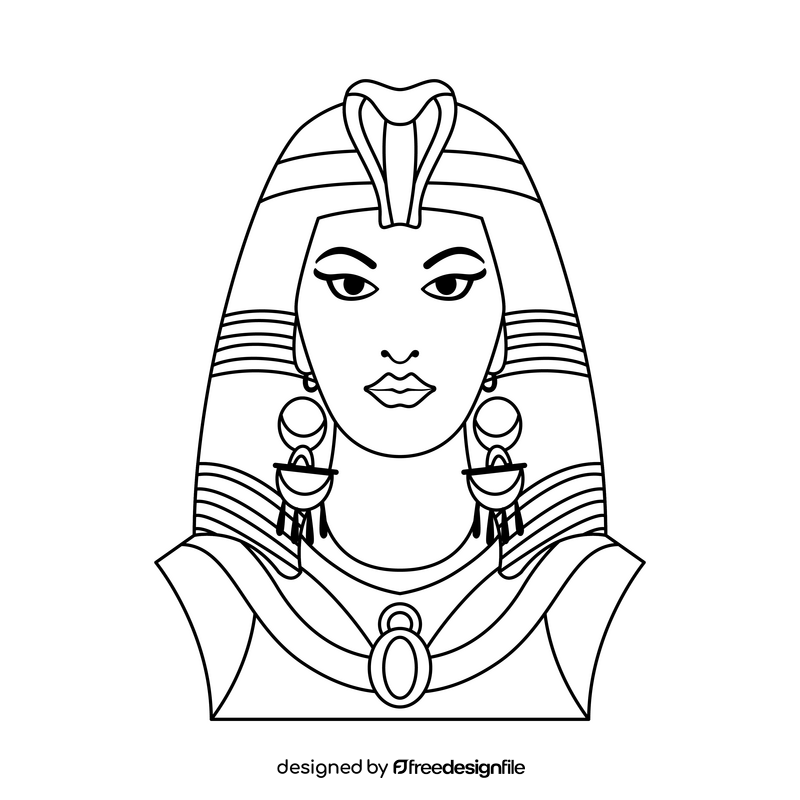 Cleopatra black and white clipart