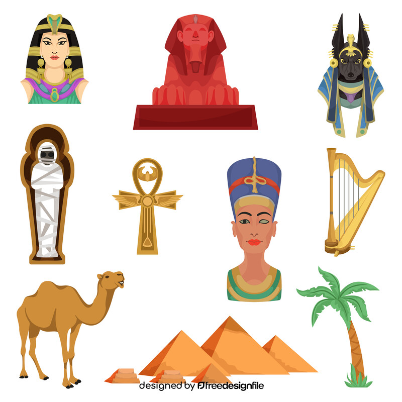 Egypt traditional symbols vector