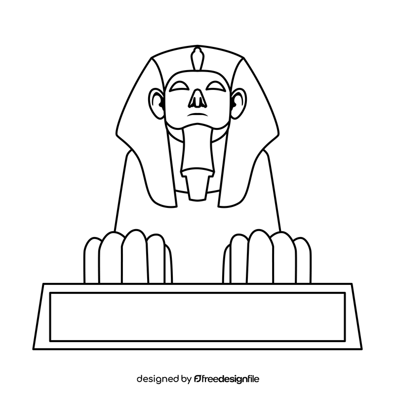 Egypt Sphinx black and white clipart