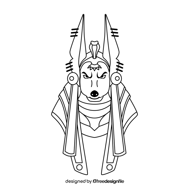 Anubis black and white clipart